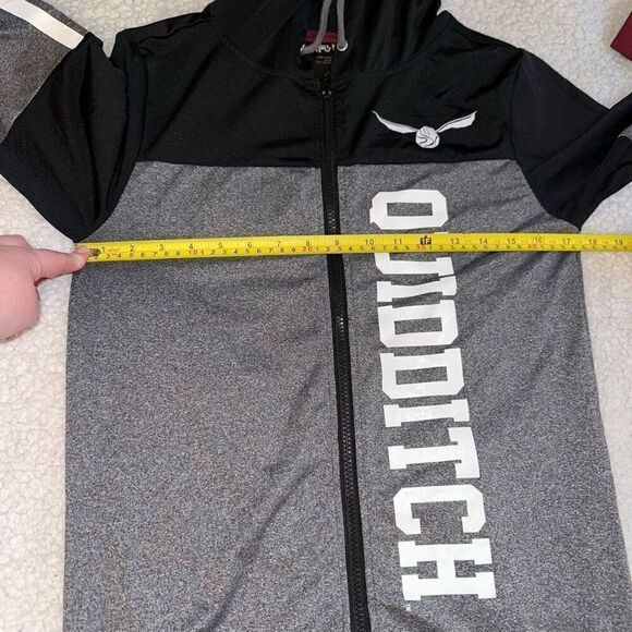 Harry Potter Unisex Gray Black Maroon Graphic Quidditch Full Zip Sweatshirt Size - Picture 10 of 13